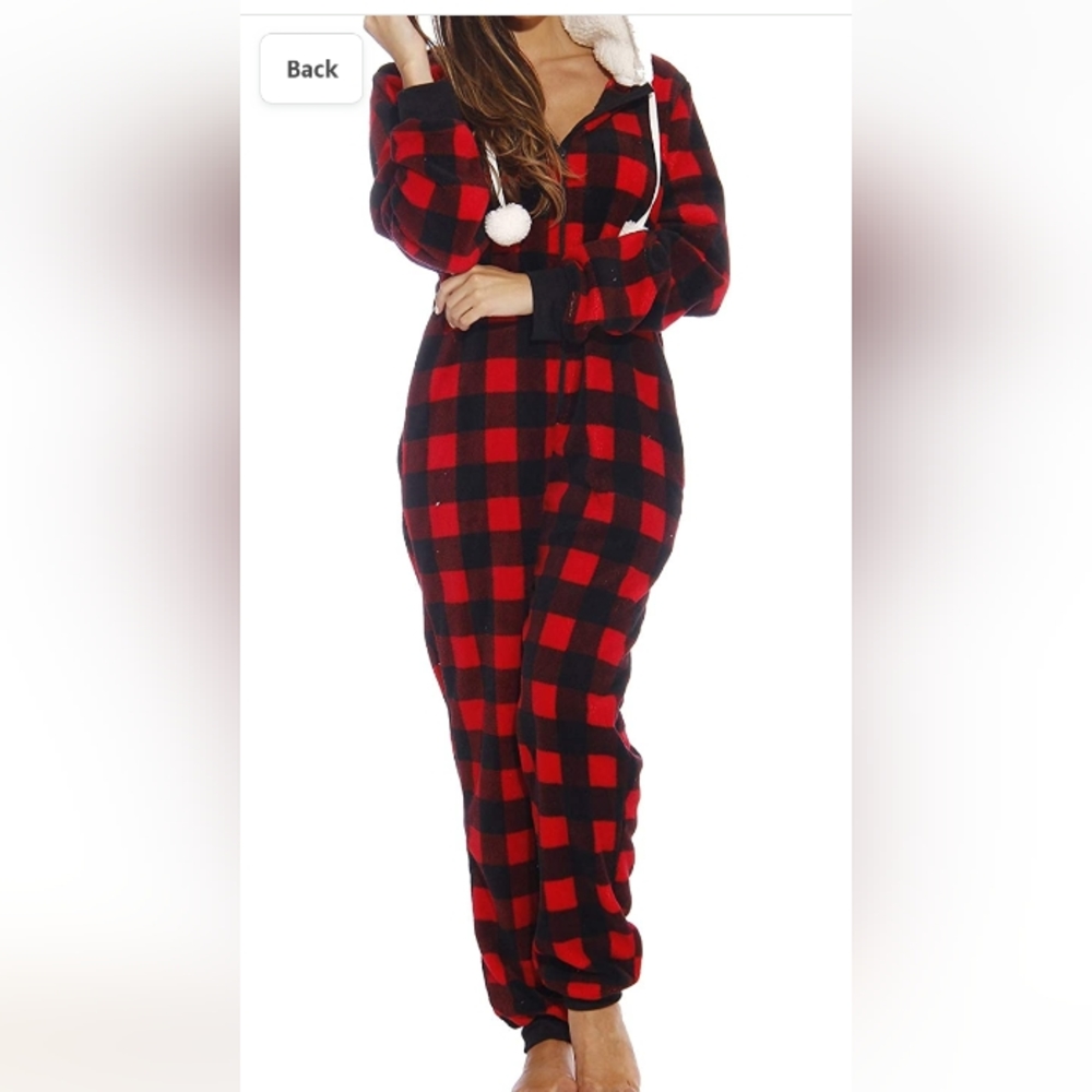 Plaid Onesie, Sherpa lined hoodie